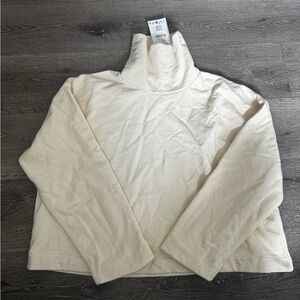 Zara high neck sweatshirt butter yellow